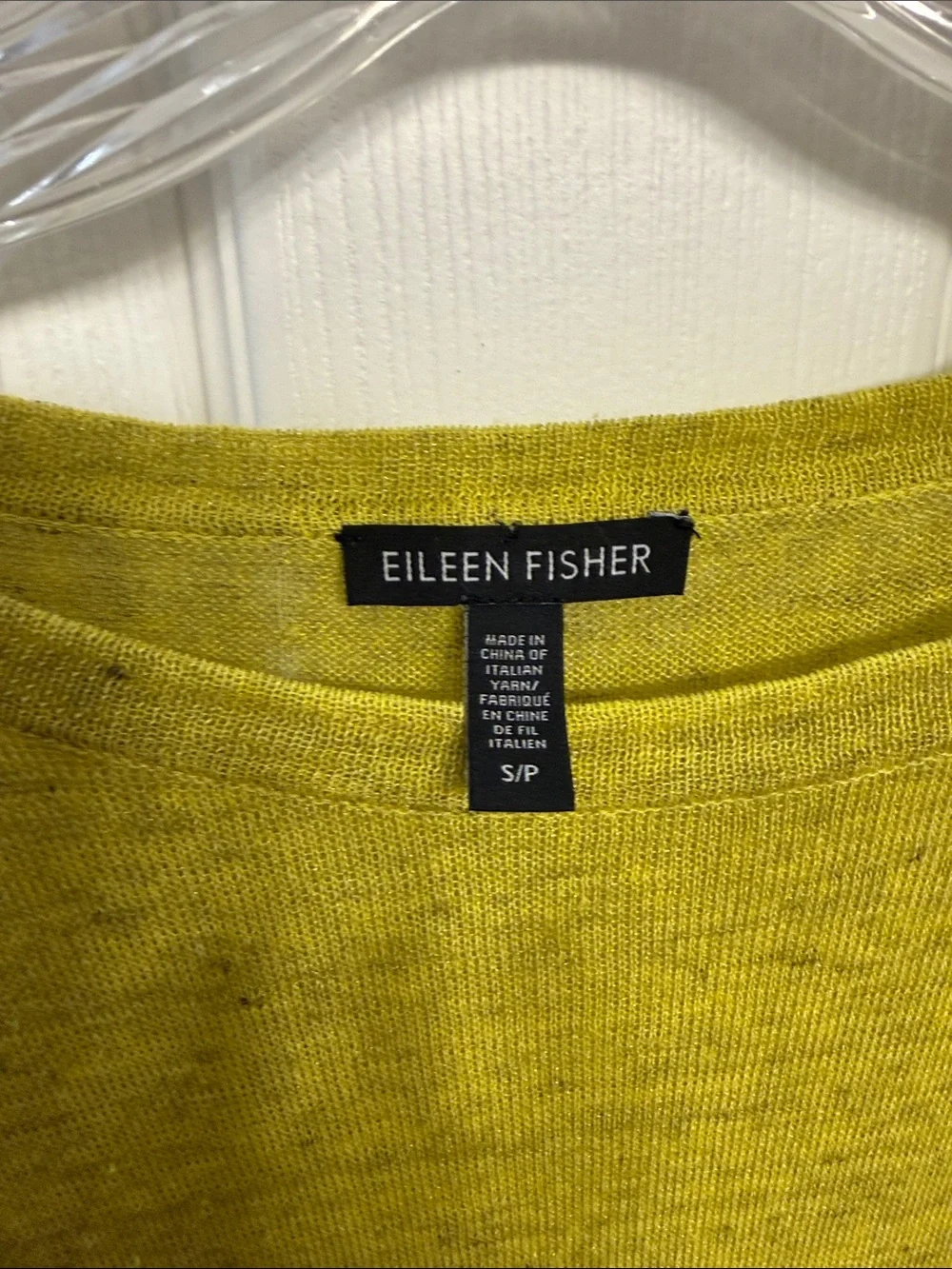 Eileen Fisher Chartreuse Lightweight Scoop Neck Sweater